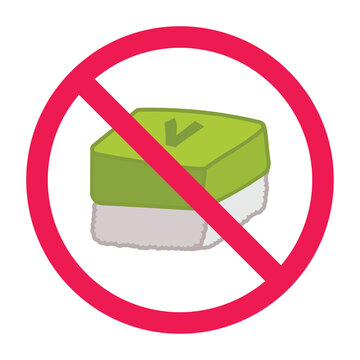 No snack sign, no sweet cake sign, no sugary food allowed sign, forbidden sign with kue talam icon, vector illustration
