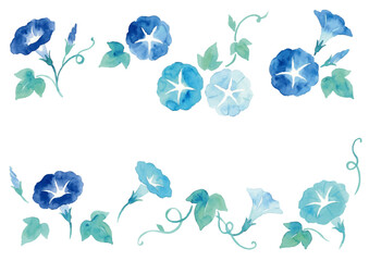 Watercolor Morning Glory Illustration／朝顔・夏 © BN studio