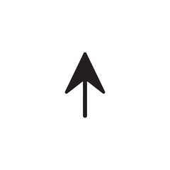 Simple black arrow icon pointing upwards a clean vector graphic for navigation direction or interface design isolated on a white background