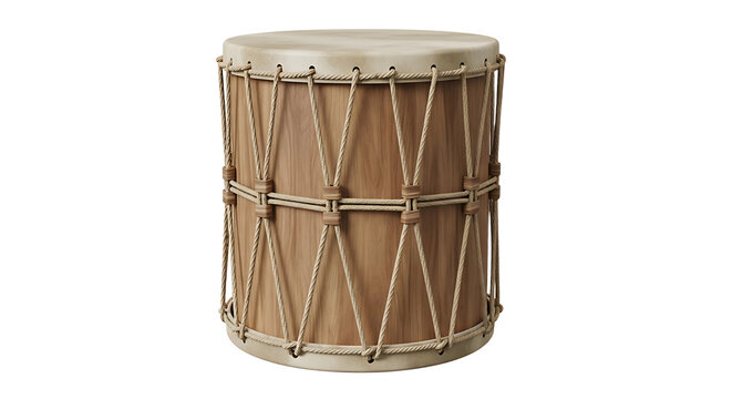 Wooden Drum with Rope Cord Wrap