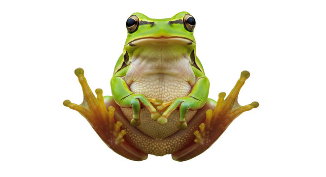 green frog isolated on white