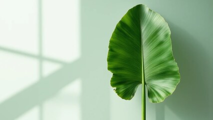 green leaf on a wall