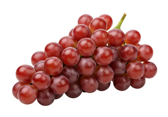 Fototapeta premium A bunch of red grapes with a green stem against a white background. isolated on transparent background