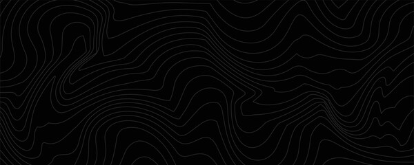 Weather Map Background. Vector Seamless Pattern with Contour Lines. Abstract Linear Topographic Texture © Zain Farhany