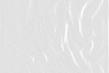 Plastic wrap texture isolated on transparent background with realistic vertical crinkles. A...