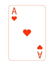 Obraz premium Playing card ace hart in illustrator