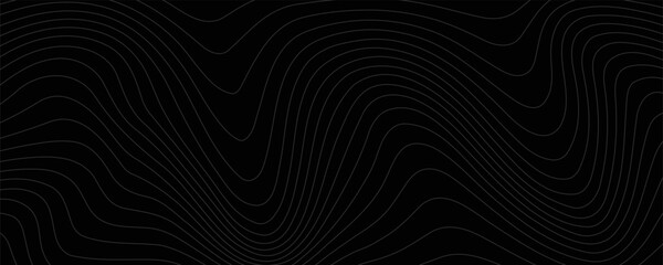 Weather Map Background. Vector Seamless Pattern with Contour Lines. Abstract Linear Topographic Texture © Zain Farhany