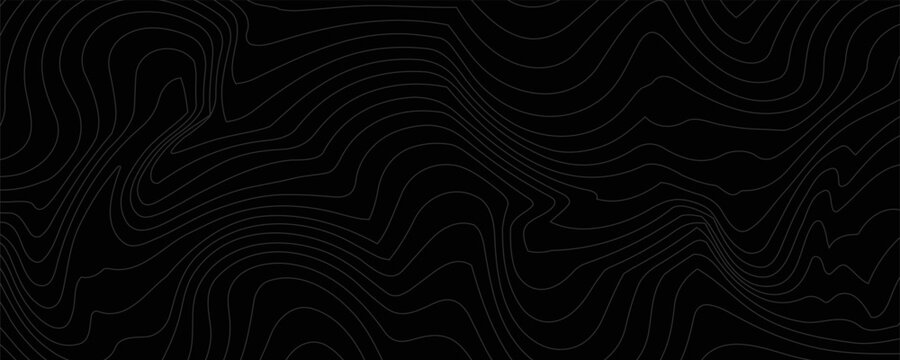 Weather Map Background. Vector Seamless Pattern with Contour Lines. Abstract Linear Topographic Texture