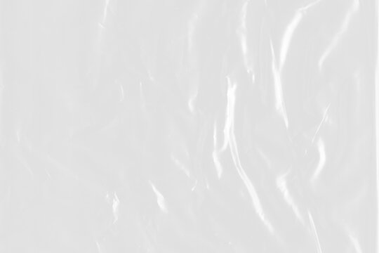 Plastic wrap texture isolated on transparent background with realistic vertical crinkles. A high-quality cutout object for creating packaging mockups or modern grunge design overlays.