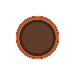Isolated Brown Circle on White Background