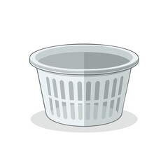 Empty laundry basket on white background