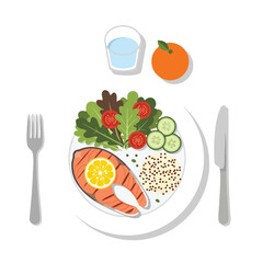 Healthy Meal with Grilled Salmon and Fresh Vegetables