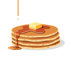 Stack of Pancakes with Butter and Syrup