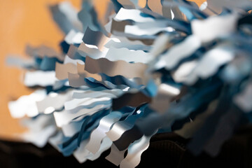 Abstract Festive Background with Paper Garlands and Lights