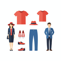 Matching Outfits for Couples in Red and Blue