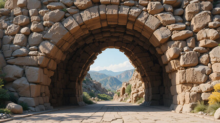 Fototapeta premium Majestic artificial rock archway, cut out