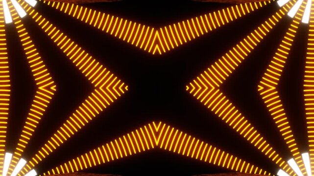 Orange and White Cyberpunk Sunset Kaleidoscope Background VJ Loop in 4K