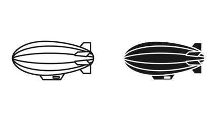 Blimp vector illustrations, side views © pngmarket