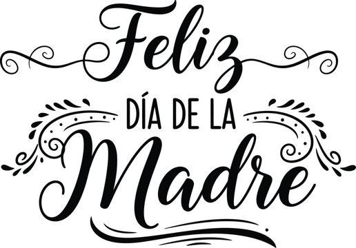Happy mothers day spanish feliz dia de la madre greeting card vector file