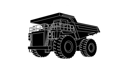 Heavy Duty Mining Dump Truck Vector Illustration. © Akuu