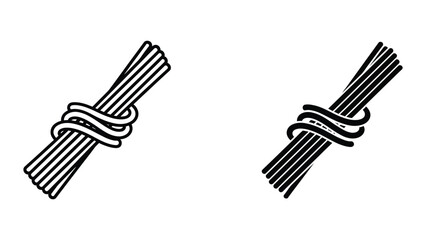 Black and white illustration of tied straw bundles