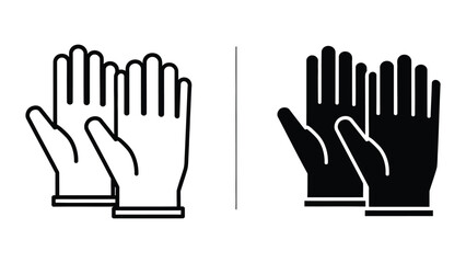 Fototapeta premium Black and white work gloves illustration