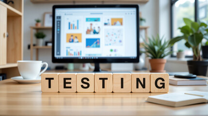 Fototapeta premium Software testing process involves rigorous performance evaluation and user experience research to ensure high functional reliability and efficient system operation in product development cycle