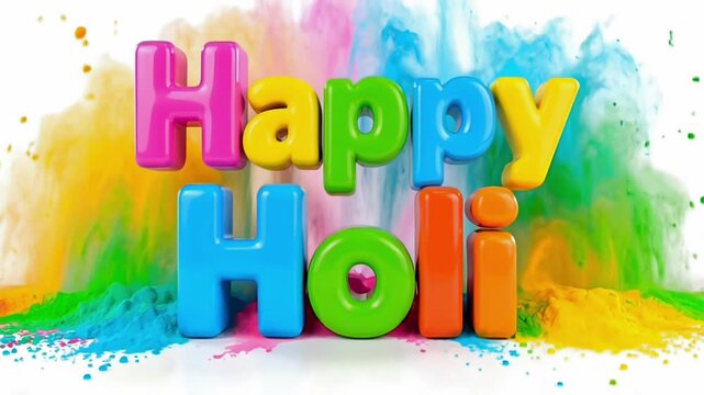 Happy holi colorful splash design with vibrant powder explosion for indian festival celebration marketing greeting campaign branding and social media promotion