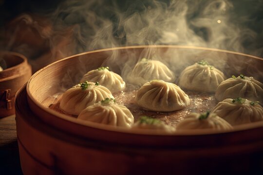 Analysis of steamed dough structures exhibiting pleating morphology and vapor phase interactions within a cellulose matrix