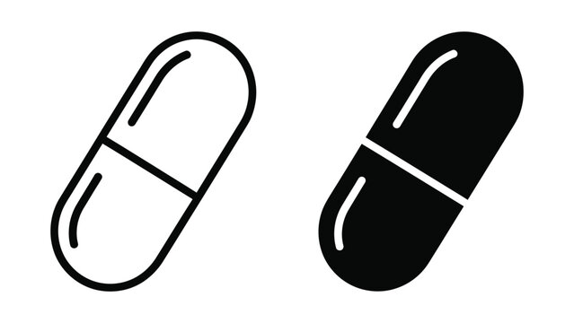 Black and white capsule icon
