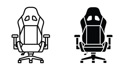 Office chair outline and silhouette