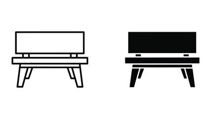 Simple line art of a television on a stand