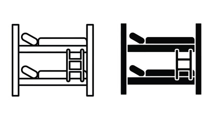 Simple line drawing of bunk beds