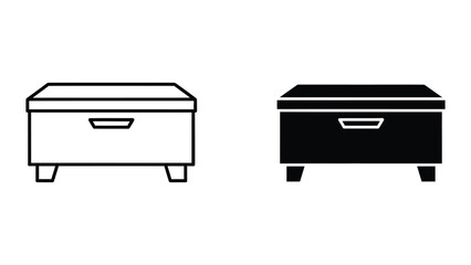 Coffee table or ottoman footstool furniture icon