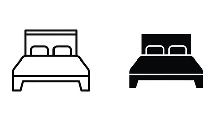 Bed icon set