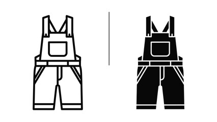 Black and white dungaree illustration