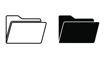 Folder icons in black and white