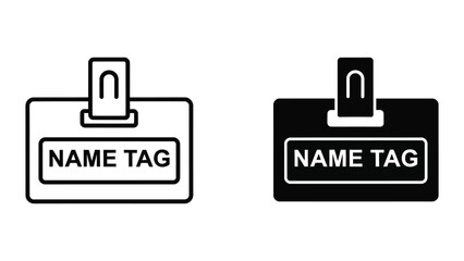 Name tag icon set