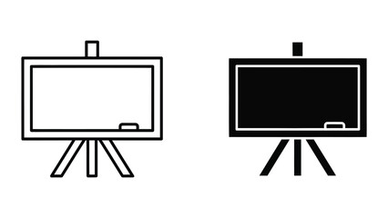 Blackboard or whiteboard on easel icon set © Jahidul