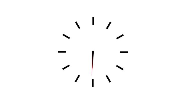 Animation of clock hands moving against a black background Time and Clock icons. Clock icons set isolated on white background. Time icon. Vector