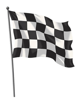 Motorsport chequered flag illustration clipart for racing events