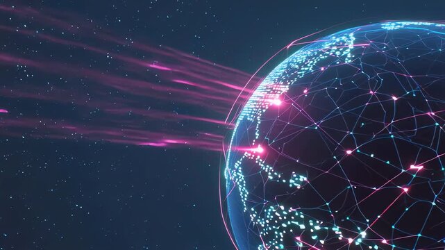 Global Network Connectivity Data Transfer Across Digital Earth
