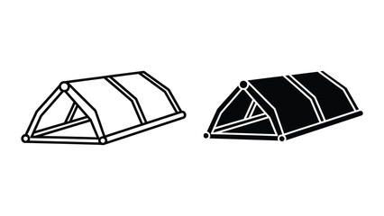 Simple tent outline illustration © Jahidul