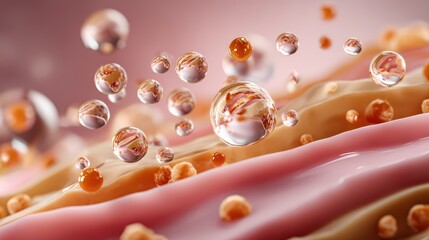 Skin Anatomy With Collagen And Molecule Structure