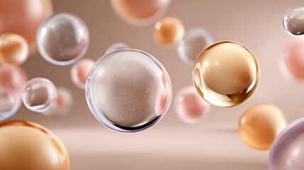Cosmetic Serum Molecule Bubble Background