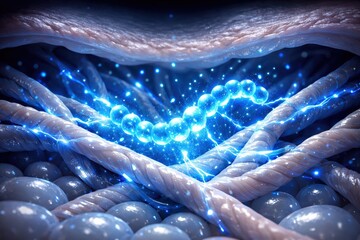 Digital DNA Strand With Molecular Structure