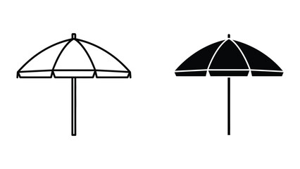 Obraz premium Black and white beach umbrellas illustration