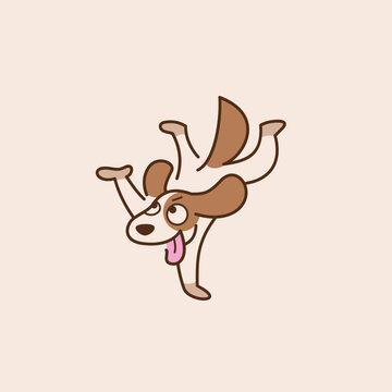 a happy and cute dog doing a handstand logo