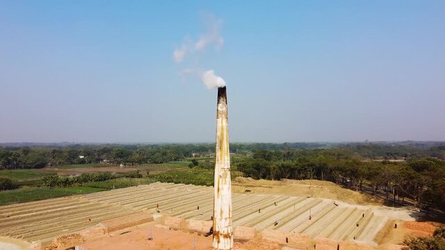 Top View of Brick Stacking and Production Yard