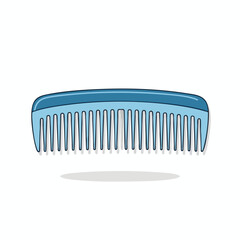 Blue Hair Comb on White Background